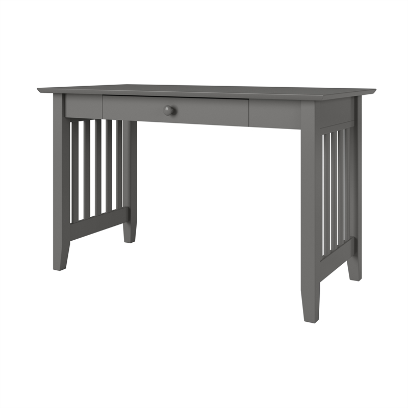 AFI Mission Solid Wood Writing Office Desk with Drawer in Gray