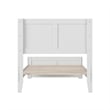 Berkshire Twin XL Wood Low Profile Platform Bed with Matching Footboard in White