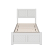 Berkshire Twin XL Wood Low Profile Platform Bed with Matching Footboard in White