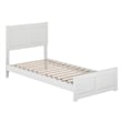 Berkshire Twin XL Wood Low Profile Platform Bed with Matching Footboard in White