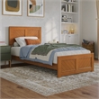 Berkshire Twin XL Low Profile Platform Bed w/Matching Footboard in Light Toffee
