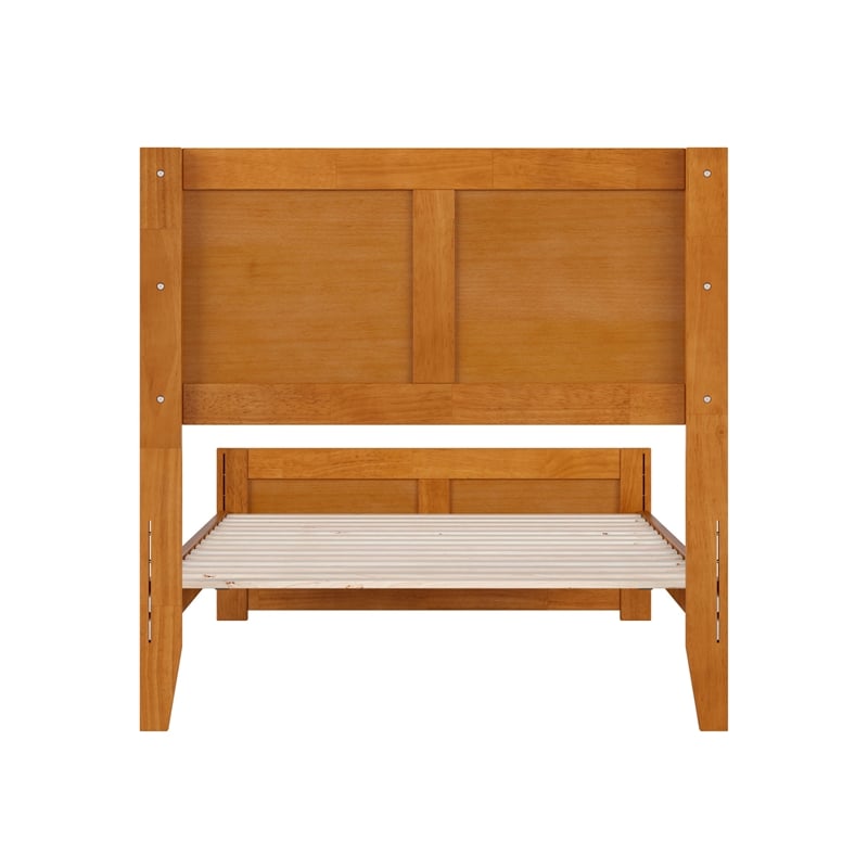 Berkshire Twin XL Low Profile Platform Bed w/Matching Footboard in Light Toffee