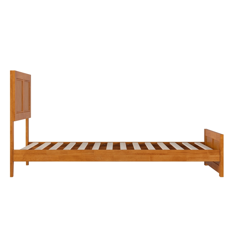 Berkshire Twin XL Low Profile Platform Bed w/Matching Footboard in Light Toffee