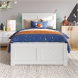 Berkshire Twin Wood Low Profile Platform Bed with Matching Footboard in White