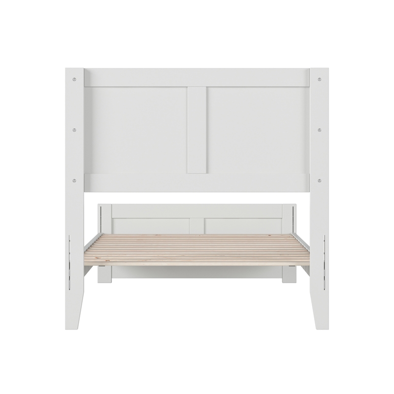 Berkshire Twin Wood Low Profile Platform Bed with Matching Footboard in White
