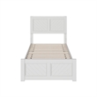Berkshire Twin Wood Low Profile Platform Bed with Matching Footboard in White