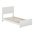 Berkshire Twin Wood Low Profile Platform Bed with Matching Footboard in White