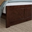 Berkshire Twin Wood Low Profile Platform Bed wMatching Footboard in Walnut Brown