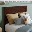 Berkshire Twin Wood Low Profile Platform Bed wMatching Footboard in Walnut Brown