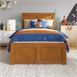 Berkshire Twin Wood Low Profile Platform Bed wMatching Footboard in Light Toffee