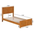 Berkshire Twin Wood Low Profile Platform Bed wMatching Footboard in Light Toffee