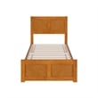 Berkshire Twin Wood Low Profile Platform Bed wMatching Footboard in Light Toffee