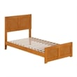 Berkshire Twin Wood Low Profile Platform Bed wMatching Footboard in Light Toffee