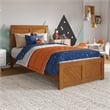 Berkshire Twin Wood Low Profile Platform Bed wMatching Footboard in Light Toffee