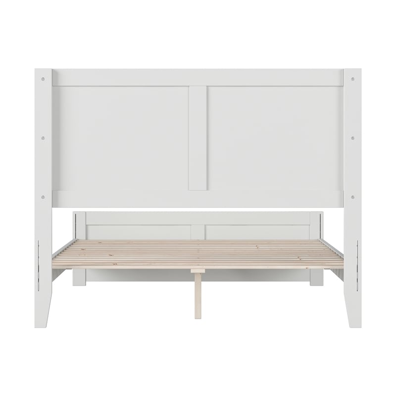 Berkshire Full Low Profile Wood Platform Bed with Matching Footboard in White