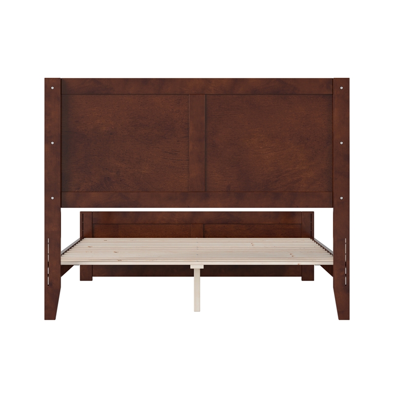 Berkshire Full Low Profile Wood Platform Bed with Matching Footboard in Walnut