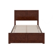 Berkshire Full Low Profile Wood Platform Bed with Matching Footboard in Walnut