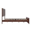 Berkshire Full Low Profile Wood Platform Bed with Matching Footboard in Walnut