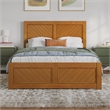 Berkshire Full Low Wood Platform Bed with Matching Footboard in Light Toffee