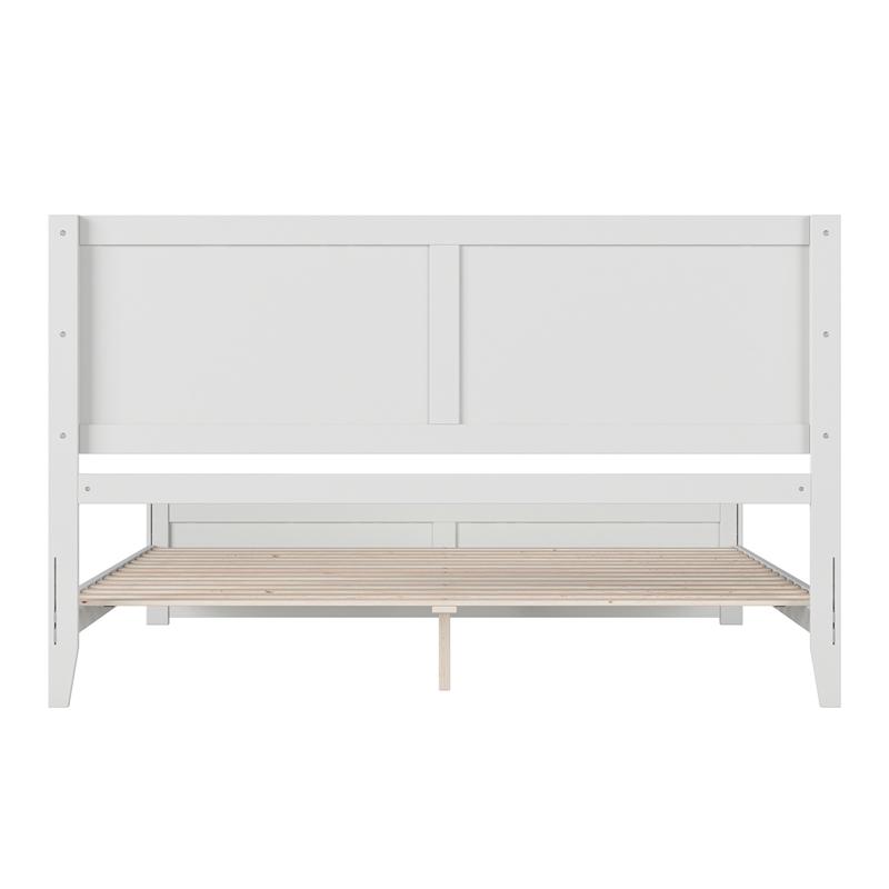 Berkshire King Wood Low Profile Platform Bed with Matching Footboard in White