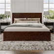 Berkshire King Wood Low Profile Platform Bed wMatching Footboard in Walnut Brown