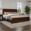 Berkshire King Wood Low Profile Platform Bed wMatching Footboard in Walnut Brown
