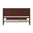 Berkshire King Wood Low Profile Platform Bed wMatching Footboard in Walnut Brown