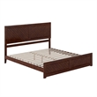 Berkshire King Wood Low Profile Platform Bed wMatching Footboard in Walnut Brown