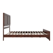 Berkshire King Wood Low Profile Platform Bed wMatching Footboard in Walnut Brown