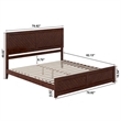 Berkshire King Wood Low Profile Platform Bed wMatching Footboard in Walnut Brown