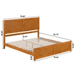 Berkshire King Wood Low Profile Platform Bed wMatching Footboard in Light Toffee