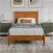 Berkshire Twin XL Wood Low Profile Platform Bed in Light Toffee