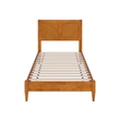 Berkshire Twin XL Wood Low Profile Platform Bed in Light Toffee