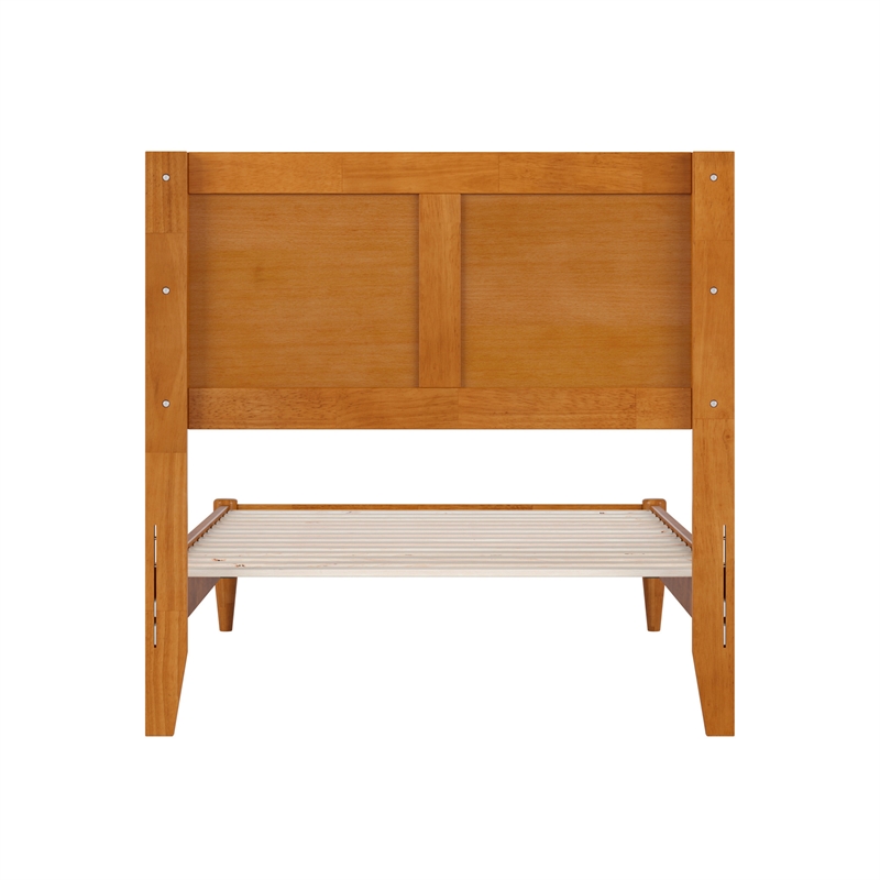 Berkshire Twin Wood Low Profile Platform Bed in Light Toffee