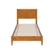 Berkshire Twin Wood Low Profile Platform Bed in Light Toffee
