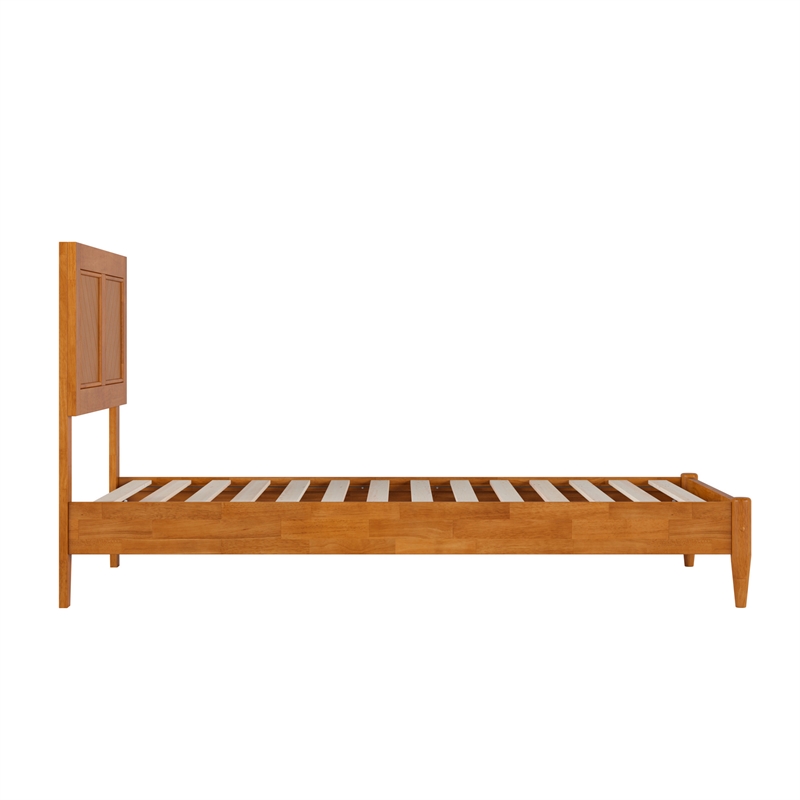 Berkshire Twin Wood Low Profile Platform Bed in Light Toffee
