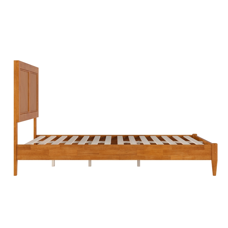 Berkshire Full Wood Low Profile Platform Bed in Light Toffee