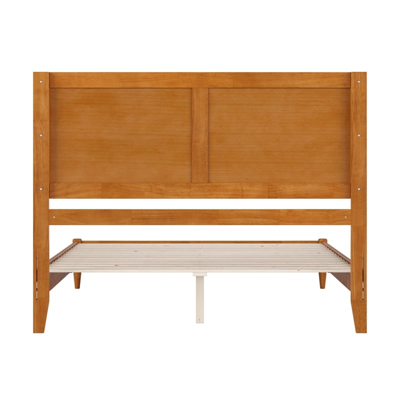 Berkshire Queen Wood Low Profile Platform Bed in Light Toffee