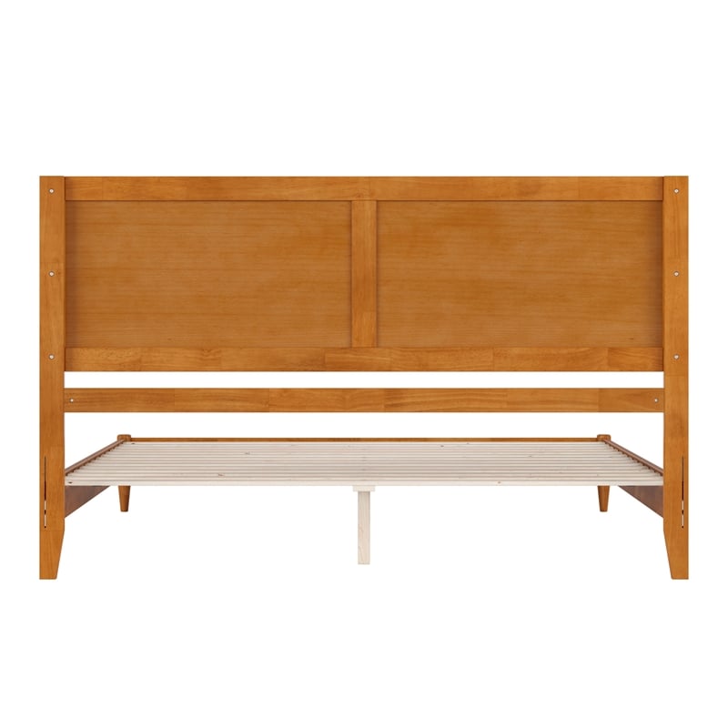 Berkshire King Wood Low Profile Platform Bed in Light Toffee