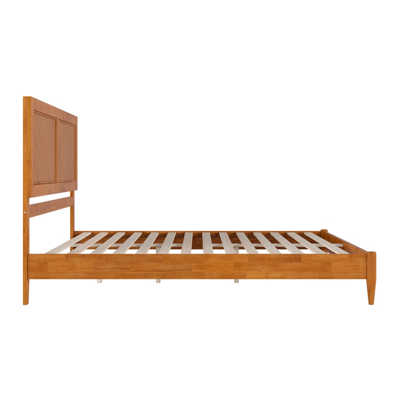 Berkshire King Wood Low Profile Platform Bed in Light Toffee