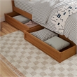 Clayton Twin XL Wood Platform Bed with Panel Footboard & Drawers in Light Toffee
