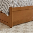 Clayton Twin XL Wood Platform Bed with Panel Footboard & Drawers in Light Toffee