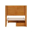 Clayton Twin Wood Platform Bed with Panel Footboard & Drawers in Light Toffee