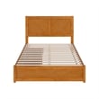 Clayton Full Wood Platform Bed with Panel Footboard & Drawers in Light Toffee