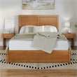 Clayton Queen Wood Platform Bed with Panel Footboard & Drawers in Light Toffee