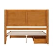 Clayton Queen Wood Platform Bed with Panel Footboard & Drawers in Light Toffee