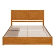 Clayton King Wood Platform Bed with Panel Footboard & Drawers in Light Toffee