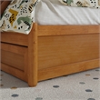 Clayton Twin Wood Platform Bed with Panel Footboard & Trundle in Light Toffee