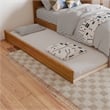 Clayton Full Wood Platform Bed with Panel Footboard & Trundle in Light Toffee