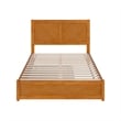 Clayton Full Wood Platform Bed with Panel Footboard & Trundle in Light Toffee